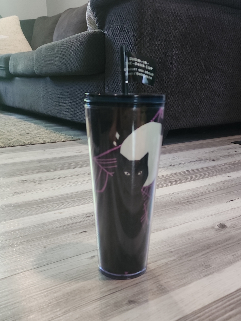 Starbucks Black Cat Travel Tumbler with Straw